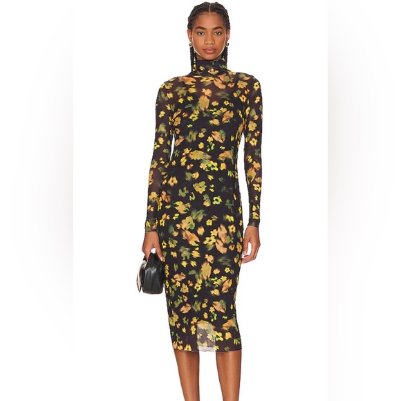 Steve Madden Floral Mesh Vivienne Midi Dress size SMALL NWT - Picture 1 of 10